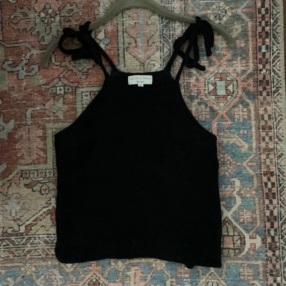 Madewell high neck tie strap tank sz XS